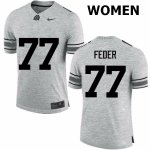 NCAA Ohio State Buckeyes Women's #77 Kevin Feder Gray Nike Football College Jersey LCX3445JI